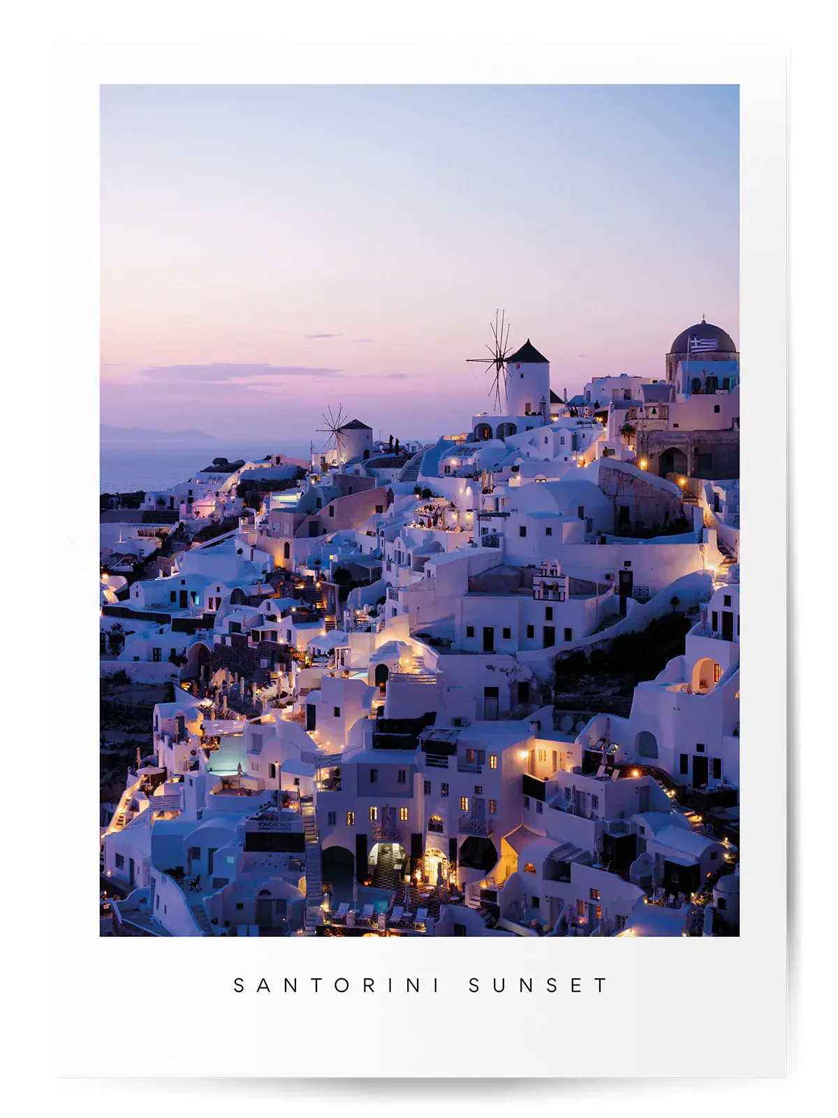 Affiche coucher de soleil santorin 1