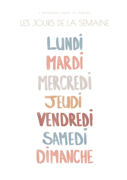 Affiche Les jours de la semaine
