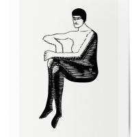 Affiche femme assise vintage 1