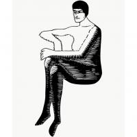 Affiche femme assise vintage
