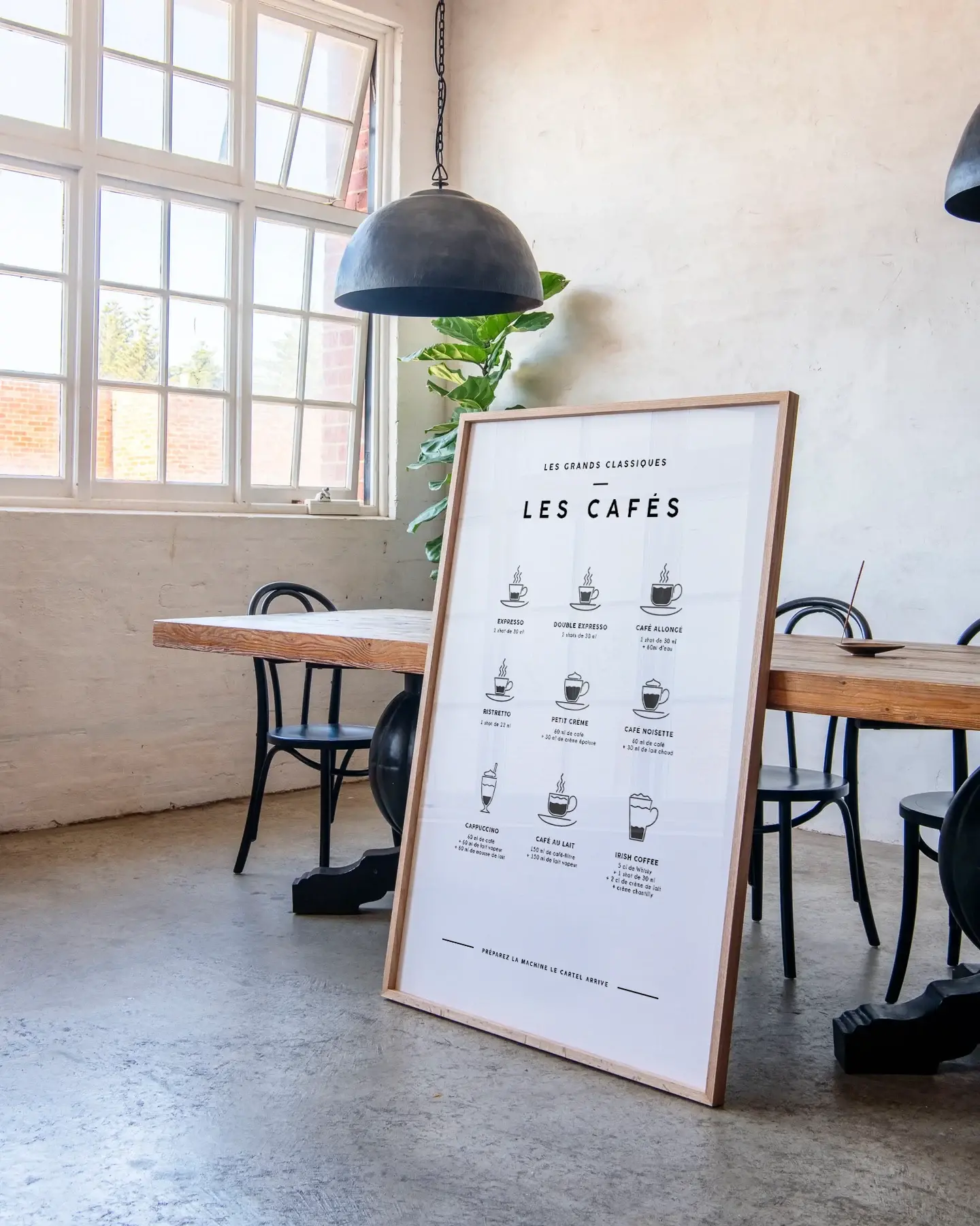 Affiche les cafes encadre