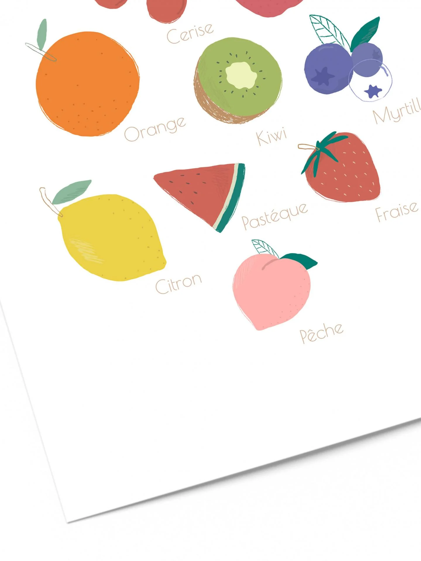 Affiche pour enfant les fruits 3