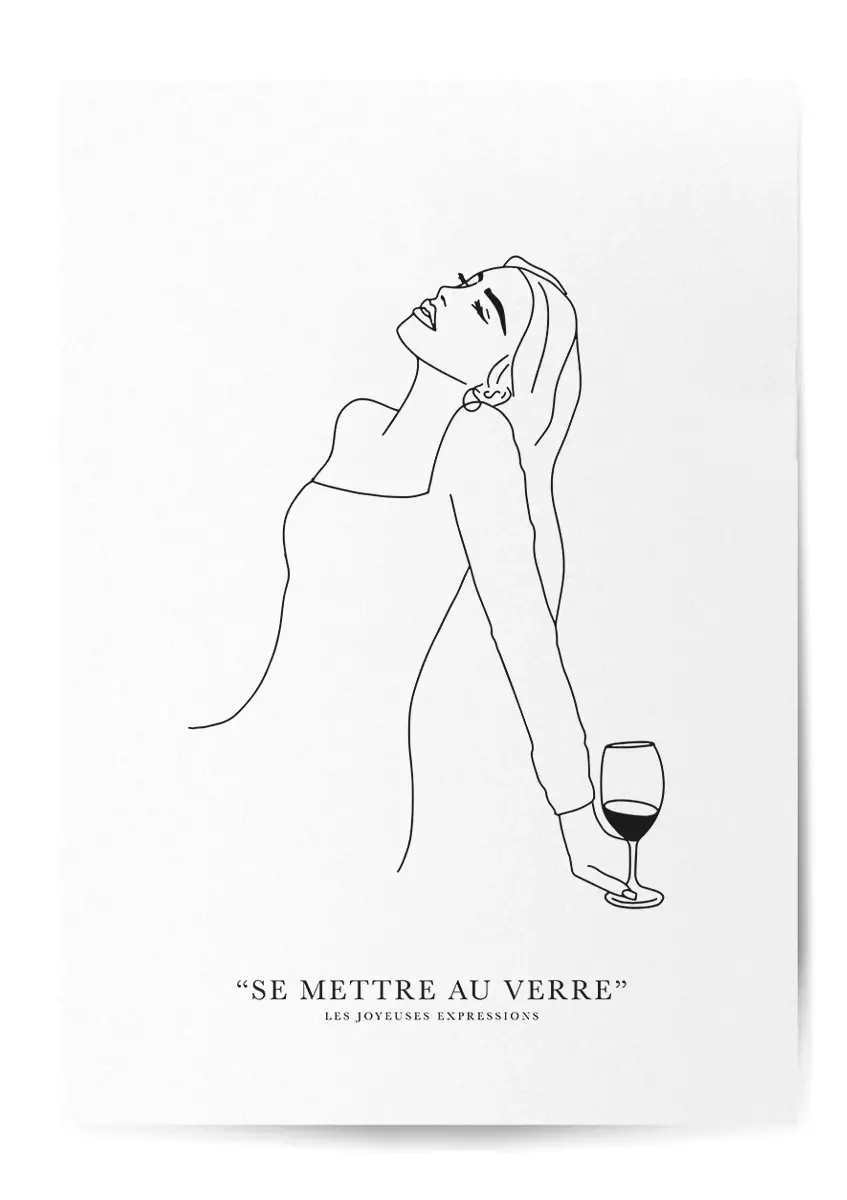 Affiche vin - Se mettre au verre