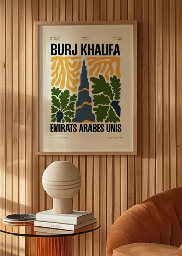 Affiche ville monument burj khalifa chambre