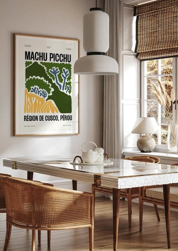 Affiche ville monument machu picchu cuisine
