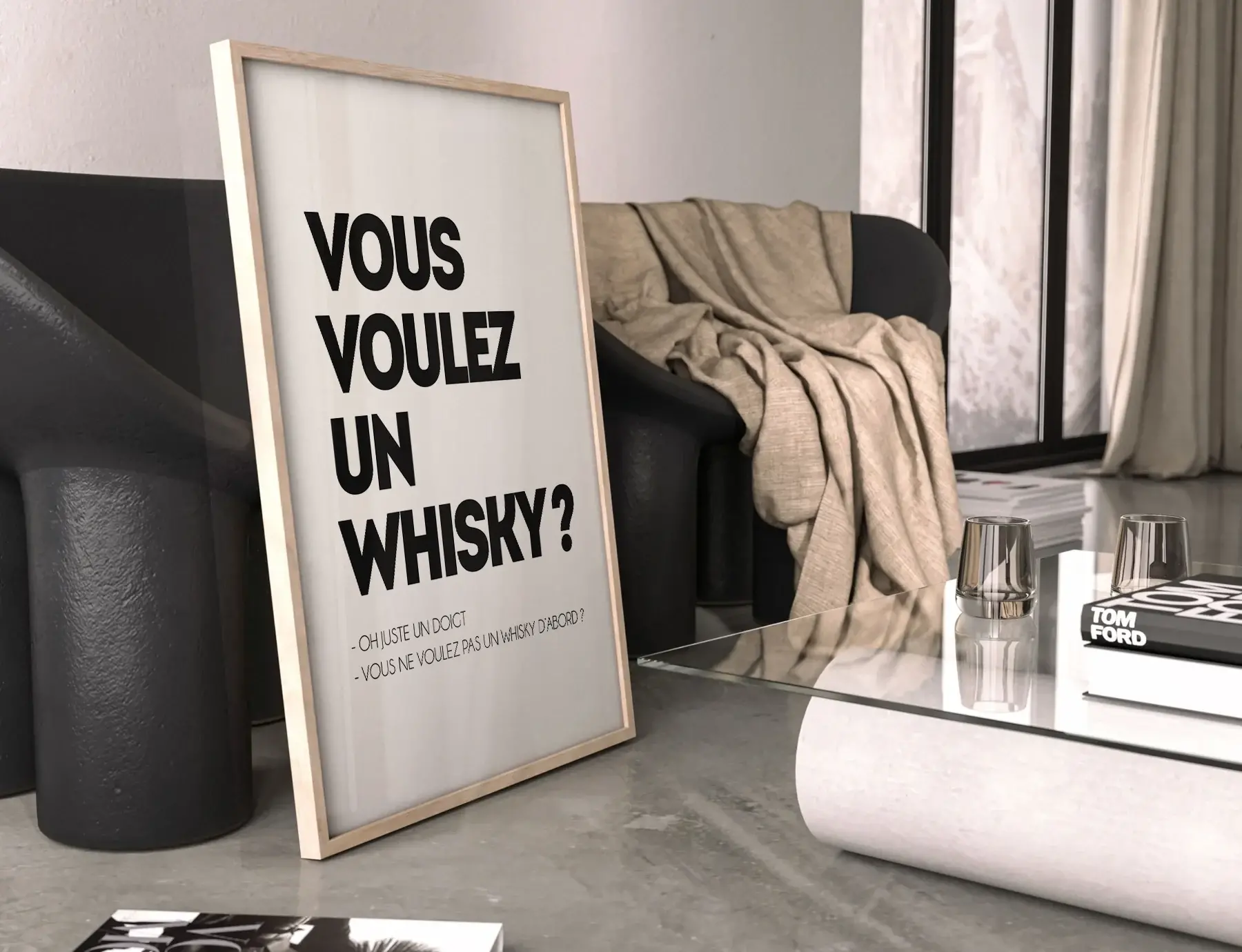 Affiche vous voulez un whisky encadre