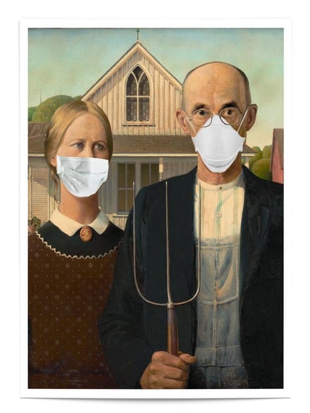 Affiche American Gothic masqué