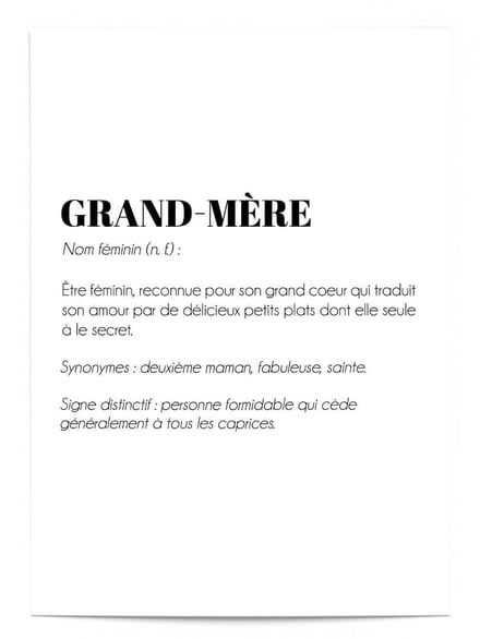 Affiche Définition Grand-mère