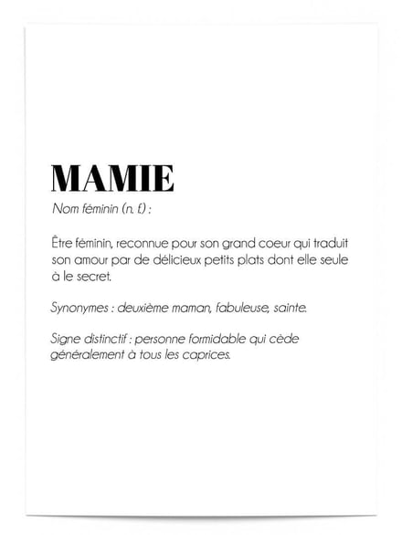 Affiche Définition Mamie