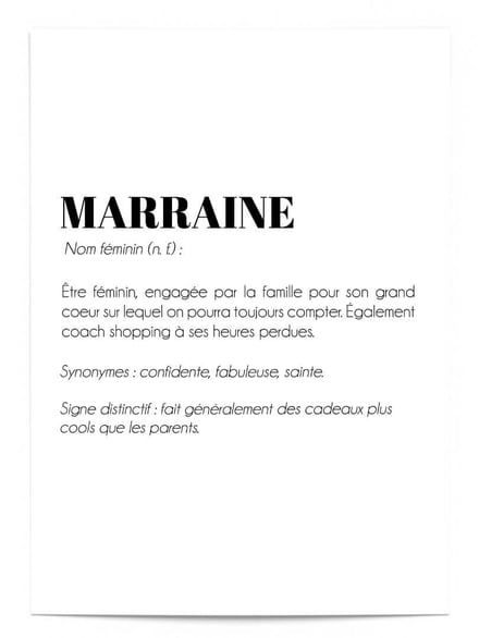 Affiche Définition Marraine