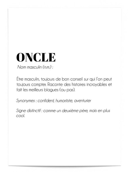 Affiche Définition Oncle