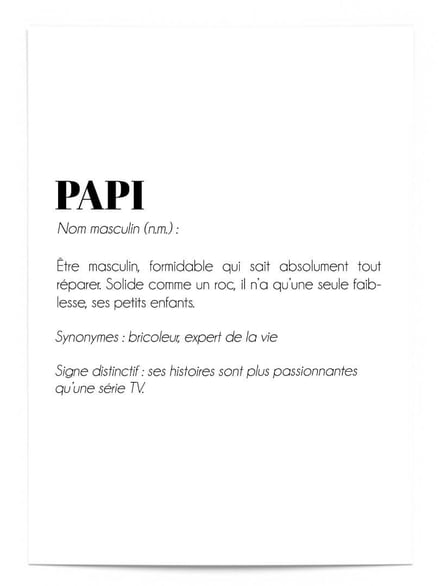 Affiche Définition Papi