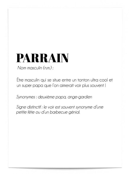 Affiche Définition Parrain