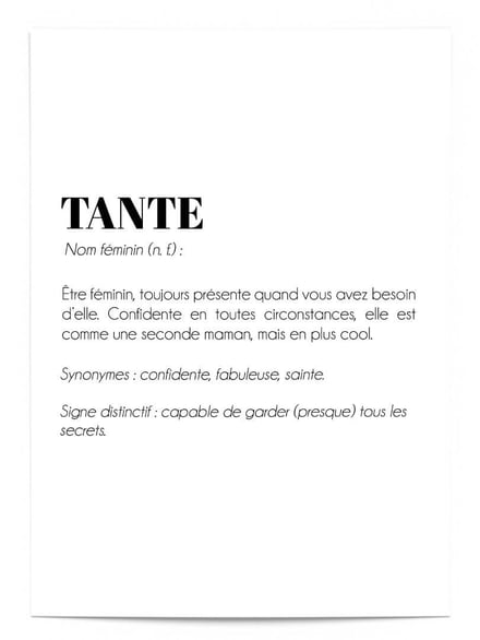 Affiche Définition Tante
