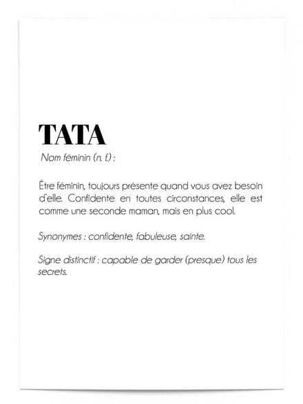 Affiche Définition Tata