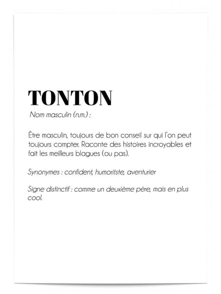 Affiche Définition Tonton