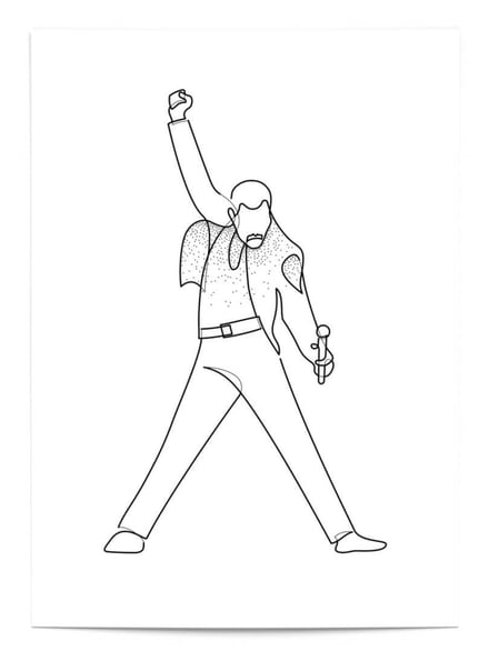 Affiche Freddie Mercury au trait