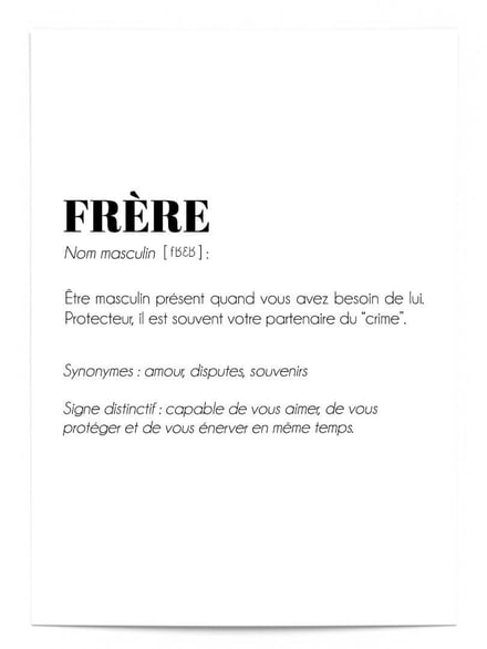 Affiche Définition Frère
