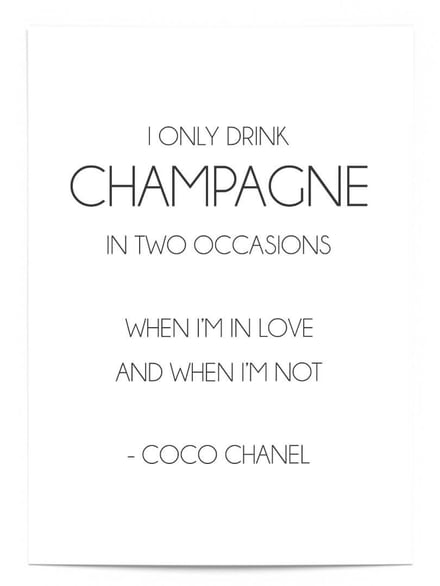 Affiche I only drink Champagne