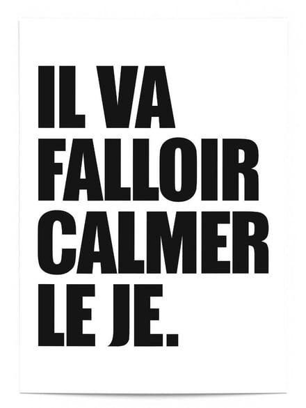 Affiche Il va falloir calmer le je