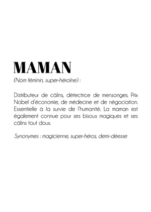 Affiche Définition Maman