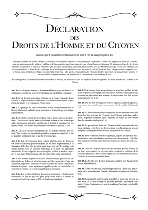 Affiche Droits de l’homme et du citoyen
