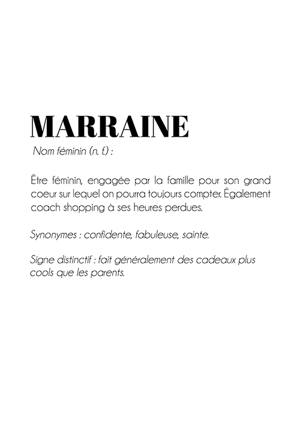 Affiche Définition Marraine