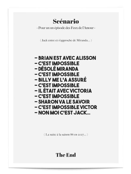 Affiche Scénario Les Feux de l’amour