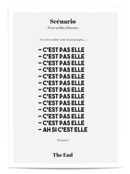 Affiche Scénario film d’horreur