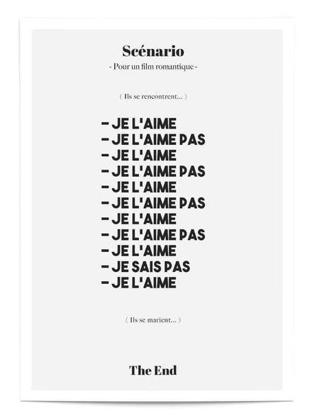 Affiche Scénario comédie romantique