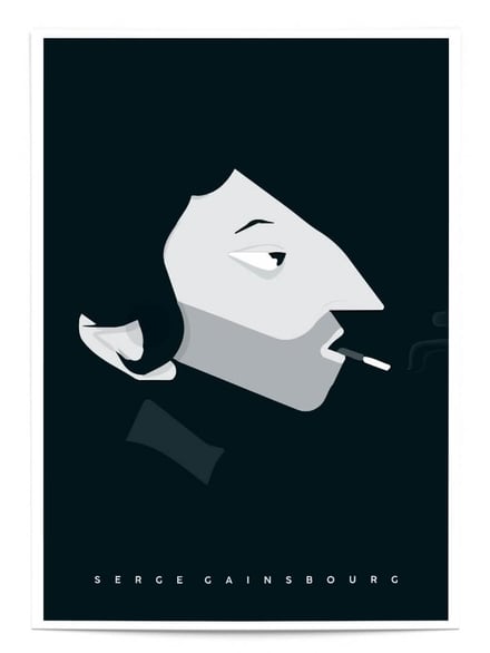 Affiche Gainsbourg sur fond noir