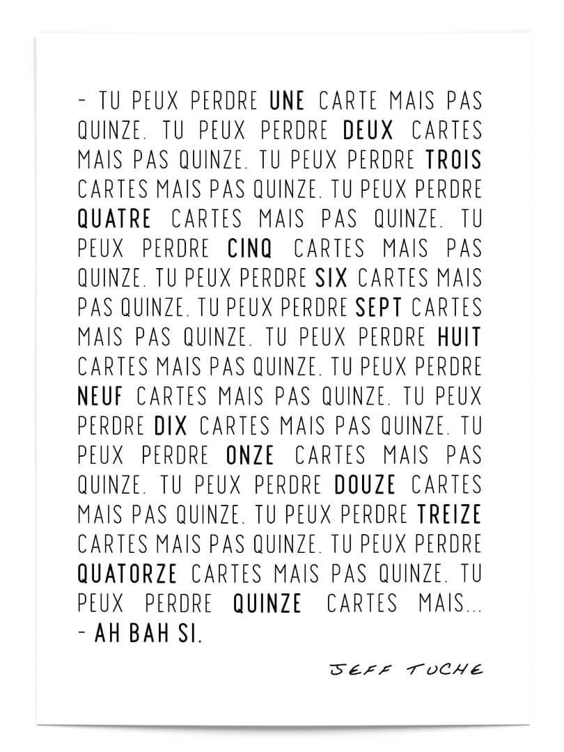 Tu peux perdre une carte 1