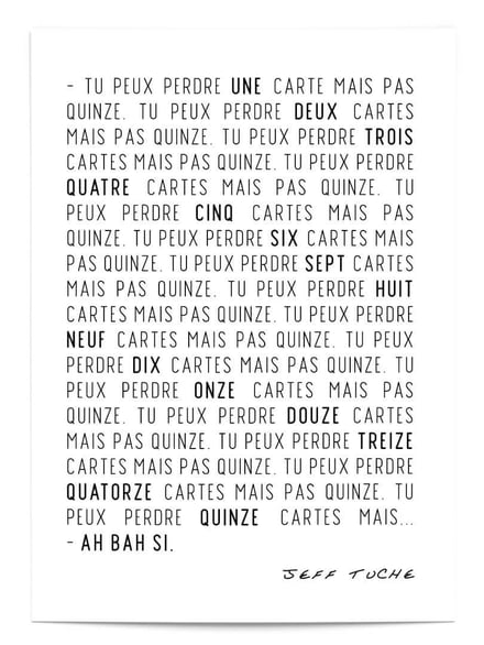 Affiche Une carte mais pas quinze